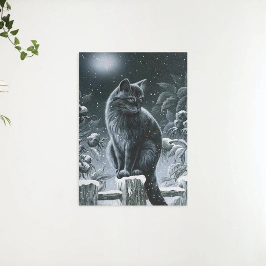 Diamond Painting Zima czarna kotka - SEOS Shop ®