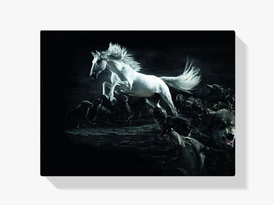 Diamond Painting Białe konie i wilki - SEOS Shop ®