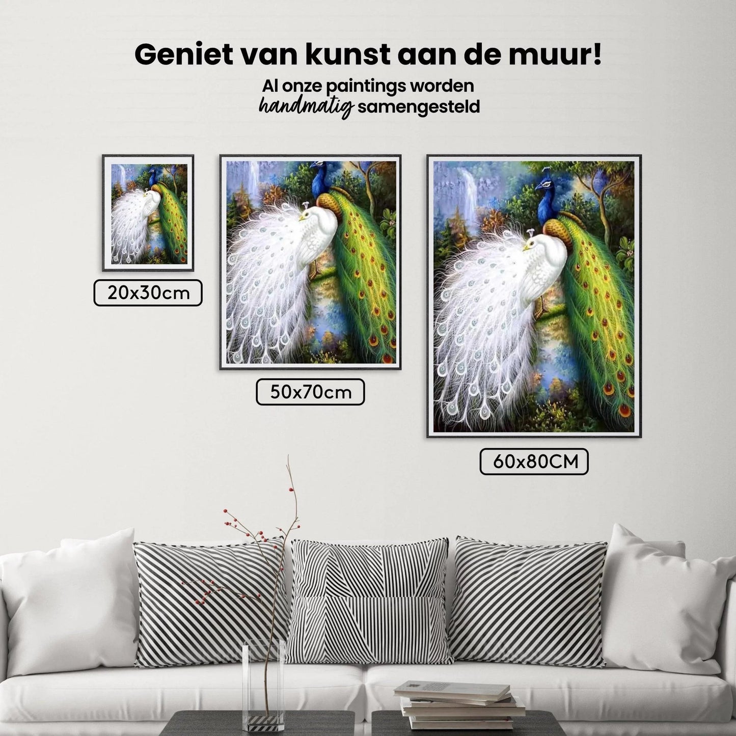 Diamond Painting Białe i niebieskie pawie - SEOS Shop ®