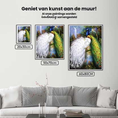 Diamond Painting Białe i niebieskie pawie - SEOS Shop ®