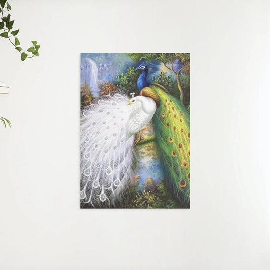 Diamond Painting Białe i niebieskie pawie - SEOS Shop ®