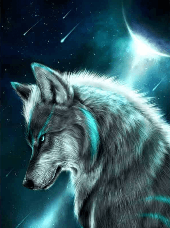 Diamond Painting Wilk w blasku księżyca – SEOS Shop ®