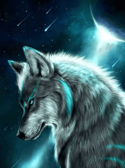Diamond Painting Wilk w blasku księżyca – SEOS Shop ®
