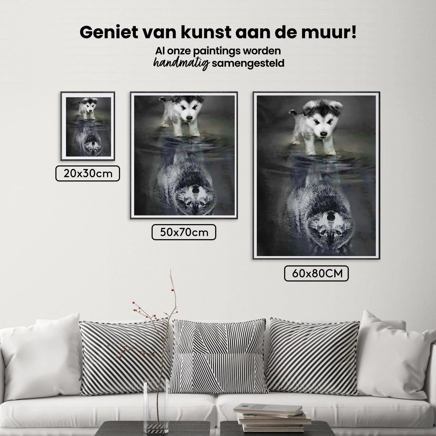 Diamond Painting Wilk Szczenię w odbiciu lustrzanym – SEOS Shop ®