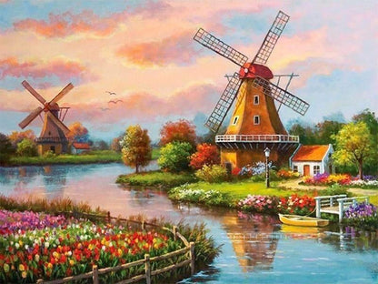 Diamond Painting Zaanse Schans z wiatrakiem – SEOS Shop ®