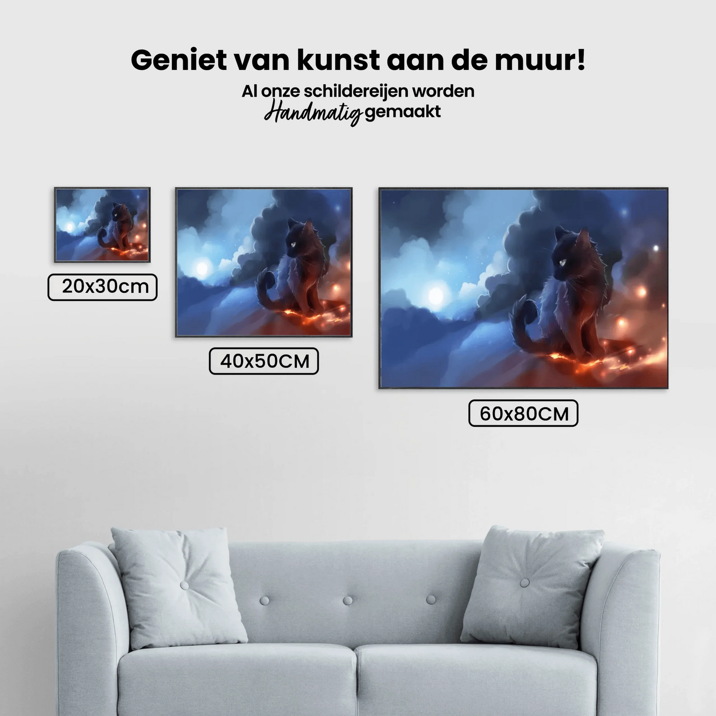 Diamond Painting Czarny Kot z Wulkanem - SEOS Shop ®