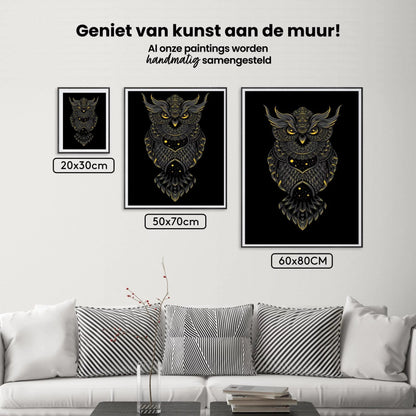 Diamond Painting Czarno-żółta sowa - SEOS Shop ®