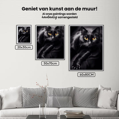 Diamond Painting Czarny kot i żółte oczy - SEOS Shop ®
