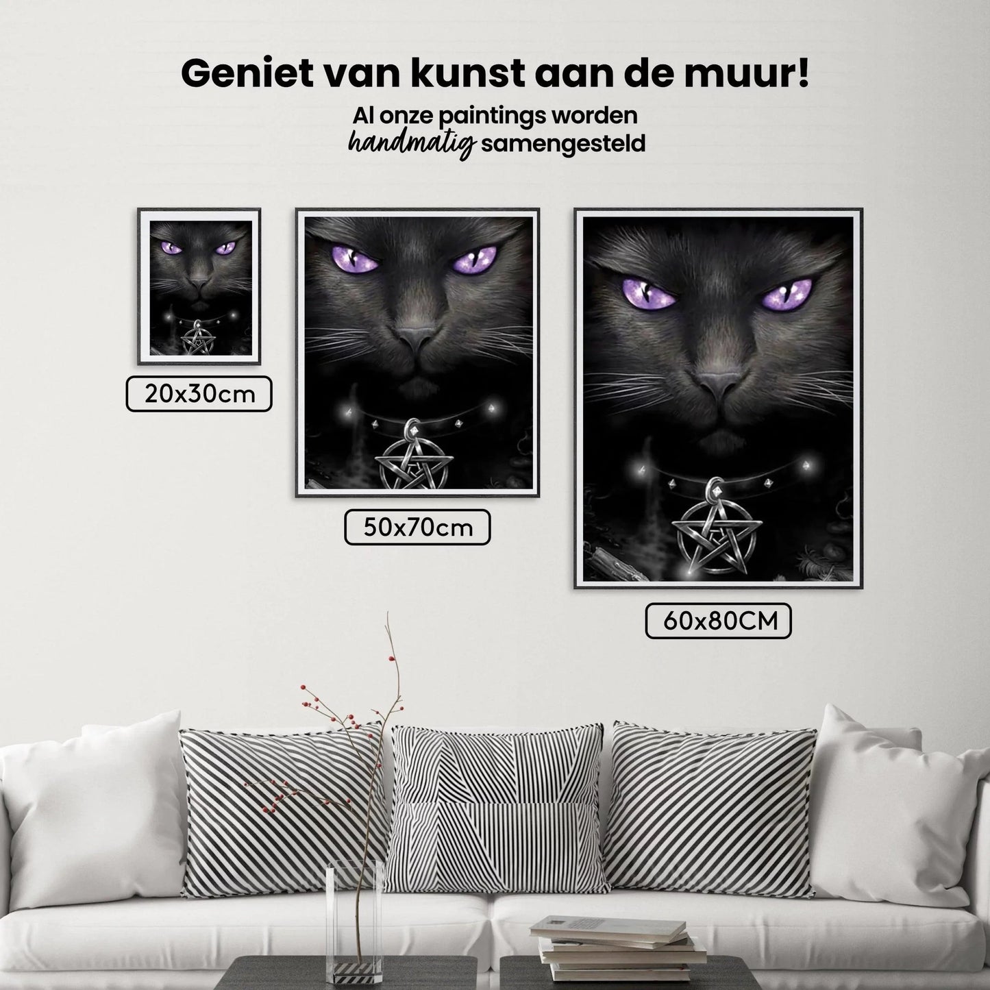 Diamond Painting Czarny kot i fioletowe oczy - SEOS Shop ®