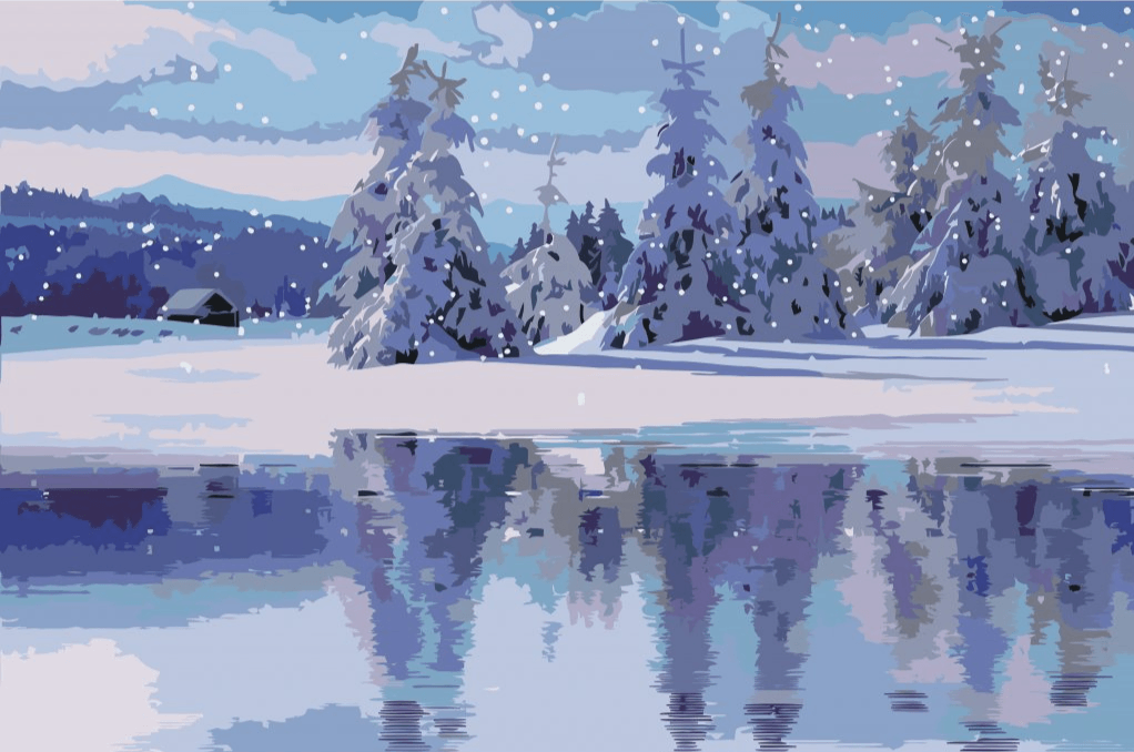 Diamond Painting - Zaśnieżony krajobraz - SEOS Shop ®