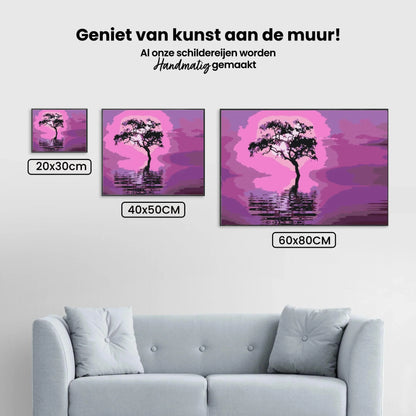 Diamond Painting - Drzewo pośrodku jeziora - SEOS Shop ®