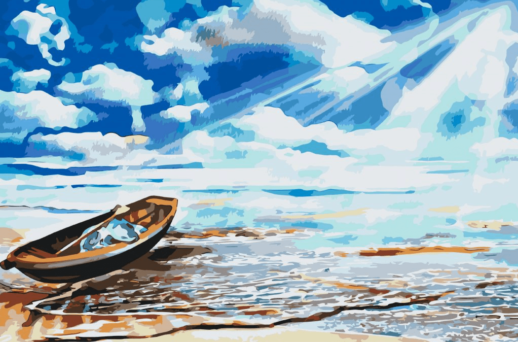 Diamond Painting - Łódź na skraju morza - SEOS Shop ®