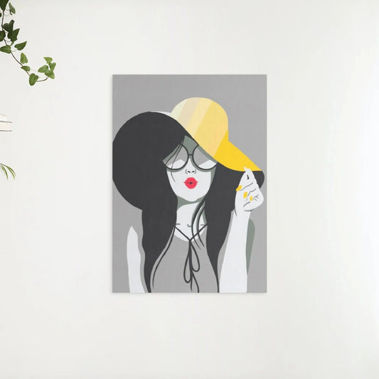 Diamond Painting - Dama w żółtym kapeluszu - SEOS Shop ®