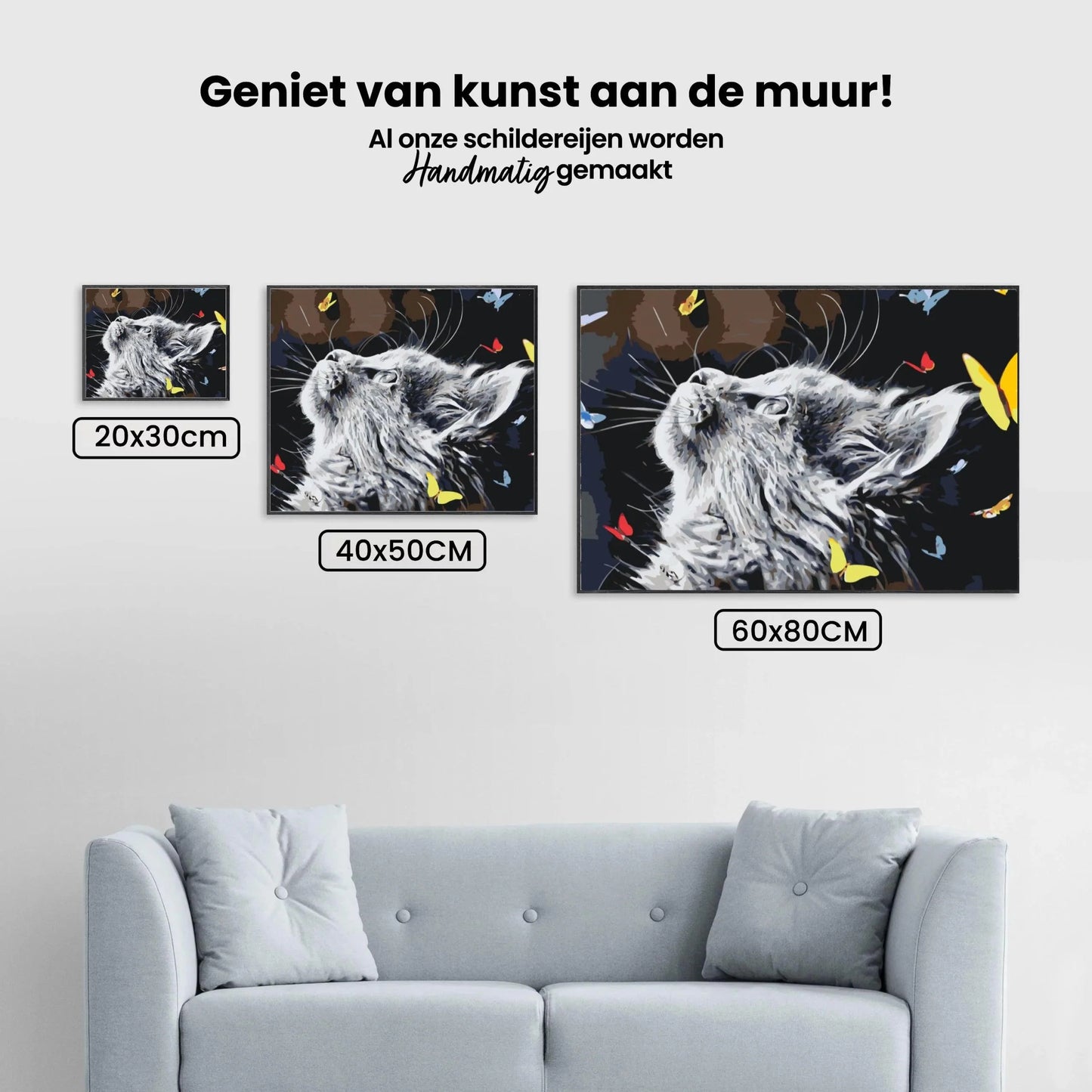 Diamond Painting - Kot między motylami - SEOS®