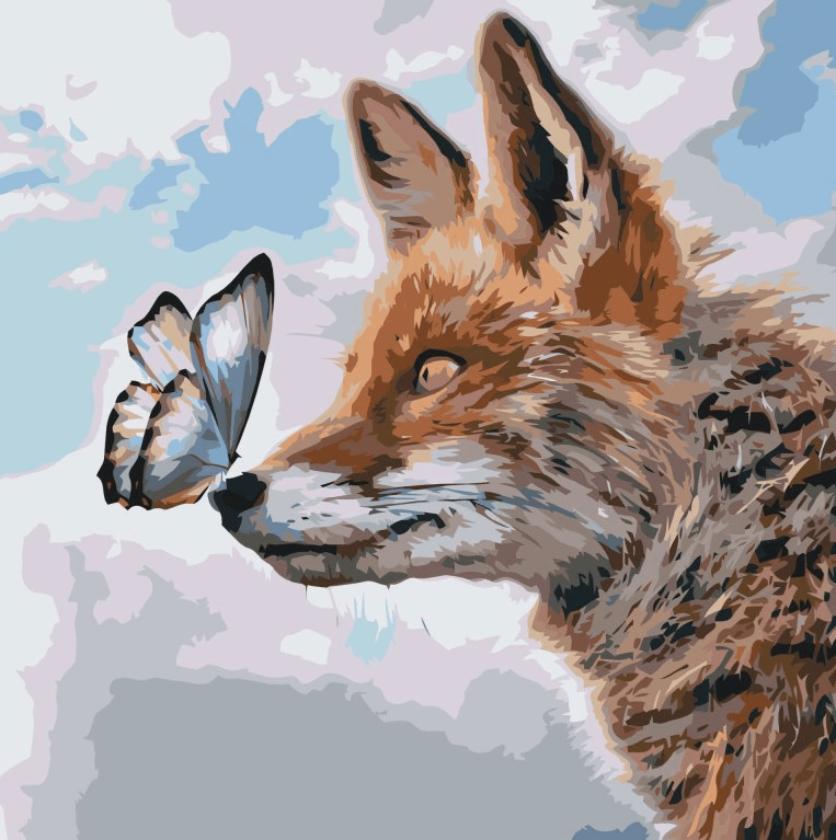 Diamond Painting - Lis z motylem na pyszczku - SEOS®
