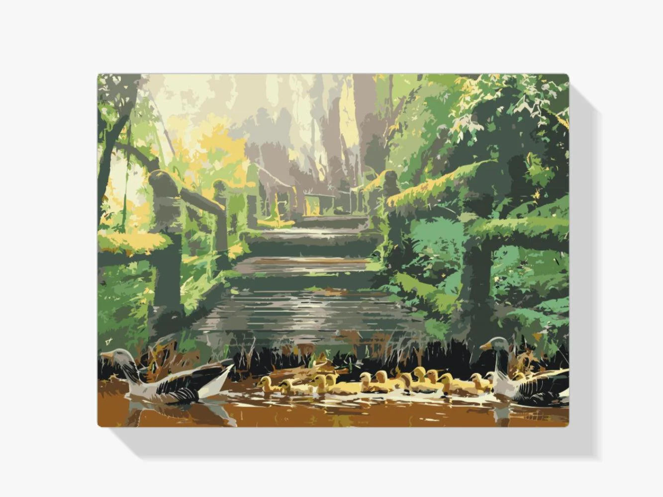 Diamond Painting - Rodzina kaczek w parku - SEOS®