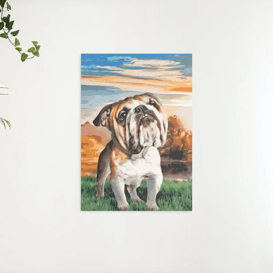 Diamond Painting - Angielski Bulldog w ogrodzie - SEOS®