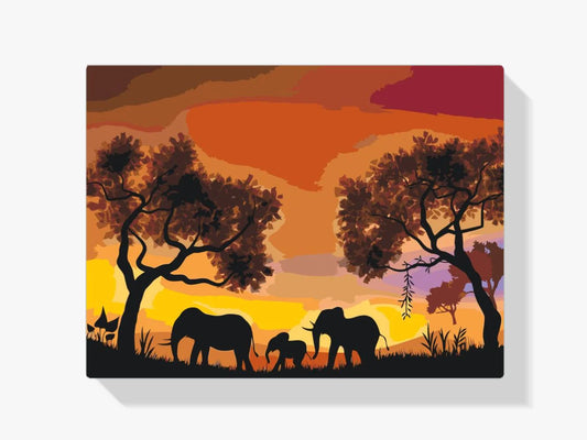 Diamond Painting - Rodzina słoni - SEOS®
