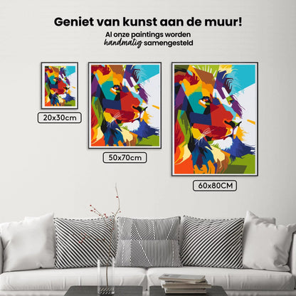 Diamond Painting - Geometryczny lew - SEOS®