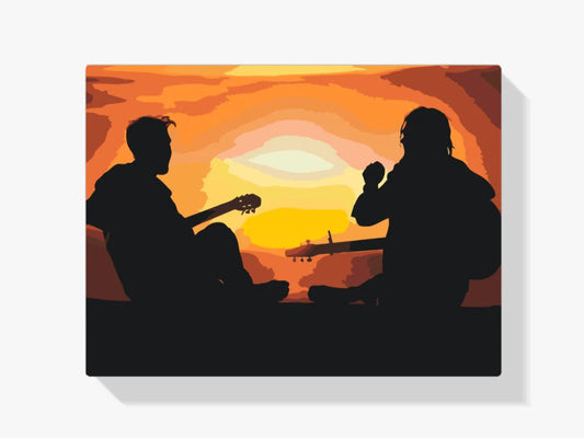 Diamond Painting - Gitarzyści przy zachodzie słońca - SEOS Shop ®