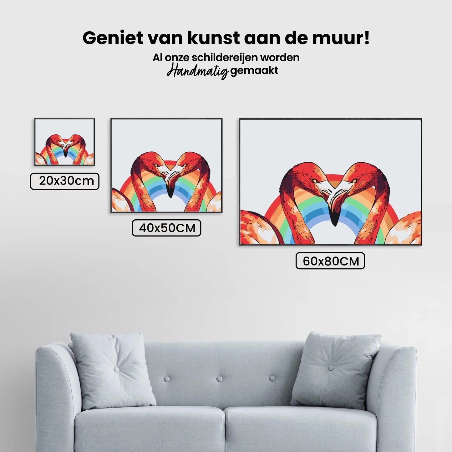 Diamond Painting - Flamingi w kształcie serca - SEOS®