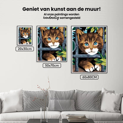 Diamond Painting - Kot za ogrodzeniem - SEOS®