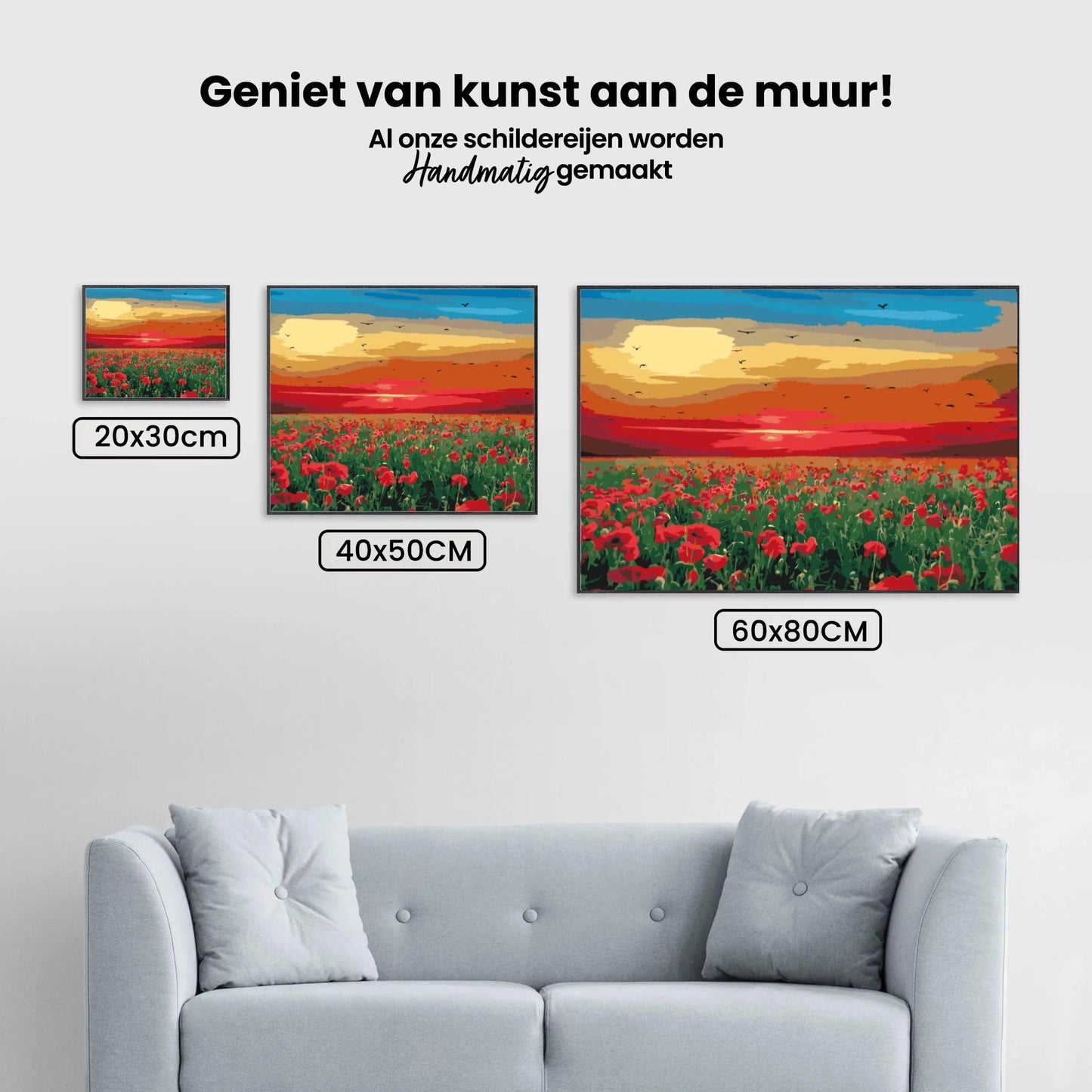 Diamond Painting - Pole maków przy zachodzie słońca - SEOS Shop ®