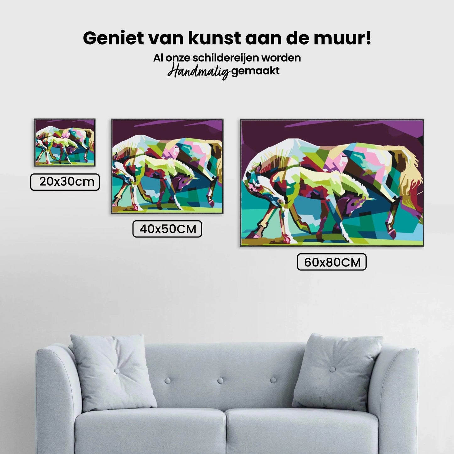 Diamond Painting - Kolorowe konie - SEOS®