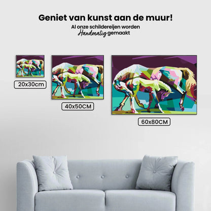 Diamond Painting - Kolorowe konie - SEOS®