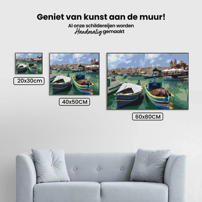 Diamond Painting - Kolorowe łodzie rybackie - SEOS Shop ®