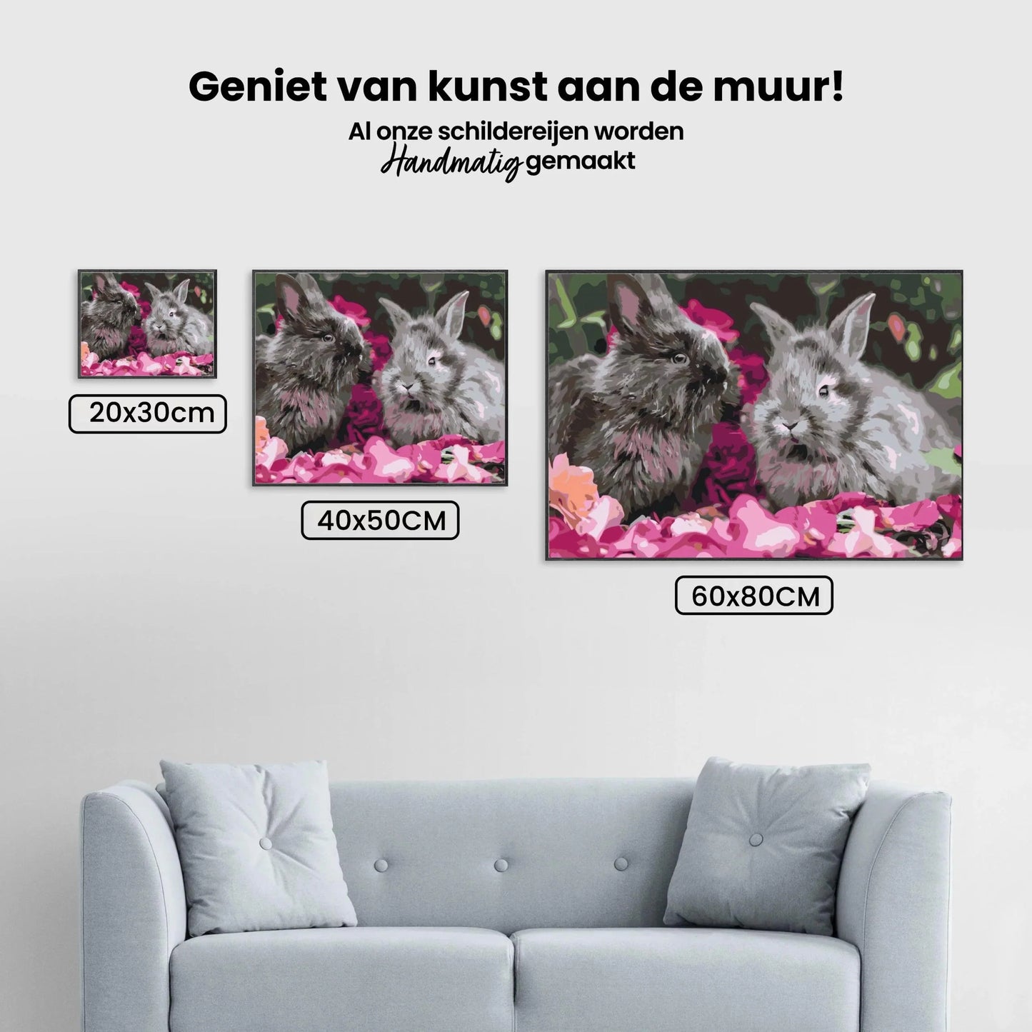 Diamond Painting - Króliki między kwiatami - SEOS®