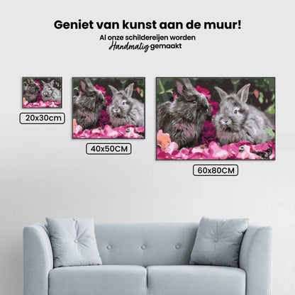 Diamond Painting - Króliki między kwiatami - SEOS®