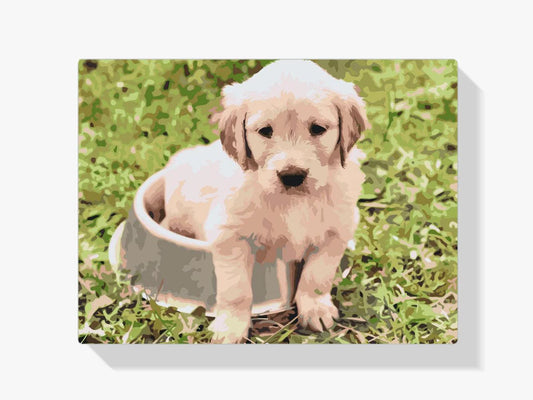 Diamond Painting - Labrador w misce - SEOS®