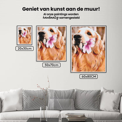 Diamond Painting - Labrador z kwiatem - SEOS®
