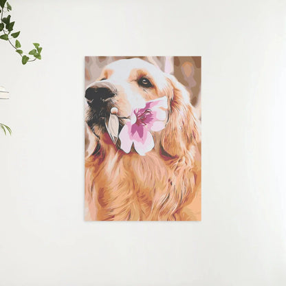 Diamond Painting - Labrador z kwiatem - SEOS®
