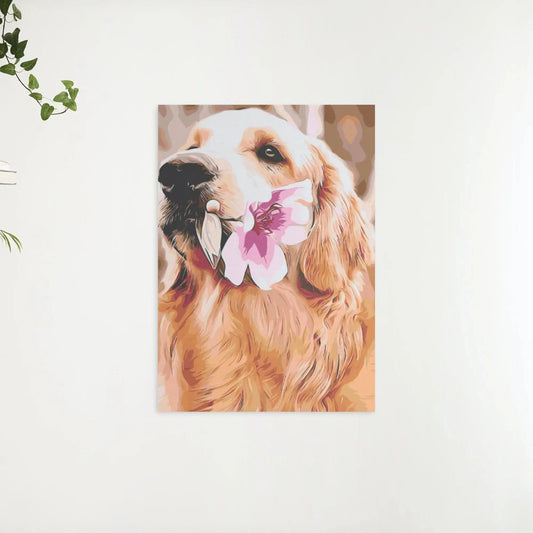 Diamond Painting - Labrador z kwiatem - SEOS®