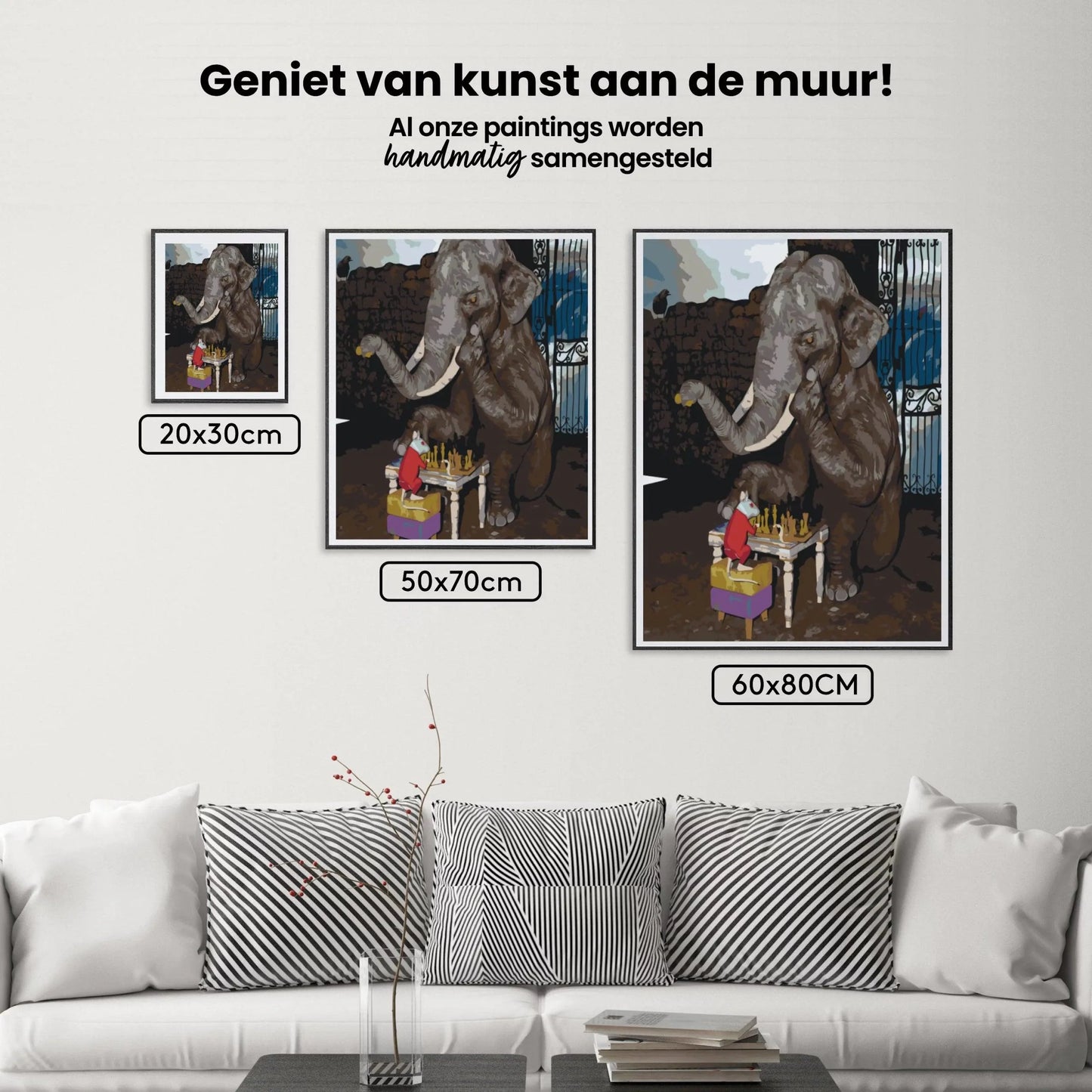 Diamond Painting - Słoń i mysz grają w szachy - SEOS®