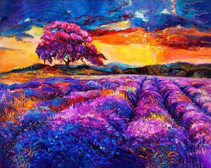 Diamond Painting - Fioletowy Zachód Słońca - SEOS Shop ®