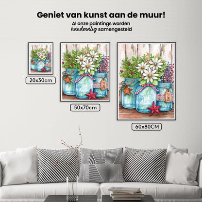 Diamond Painting - Doniczki z kwiatami i gwiazdami - SEOS Shop ®