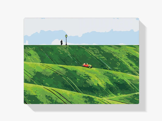 Diamond Painting - Czerwony samochód w górach - SEOS Shop ®