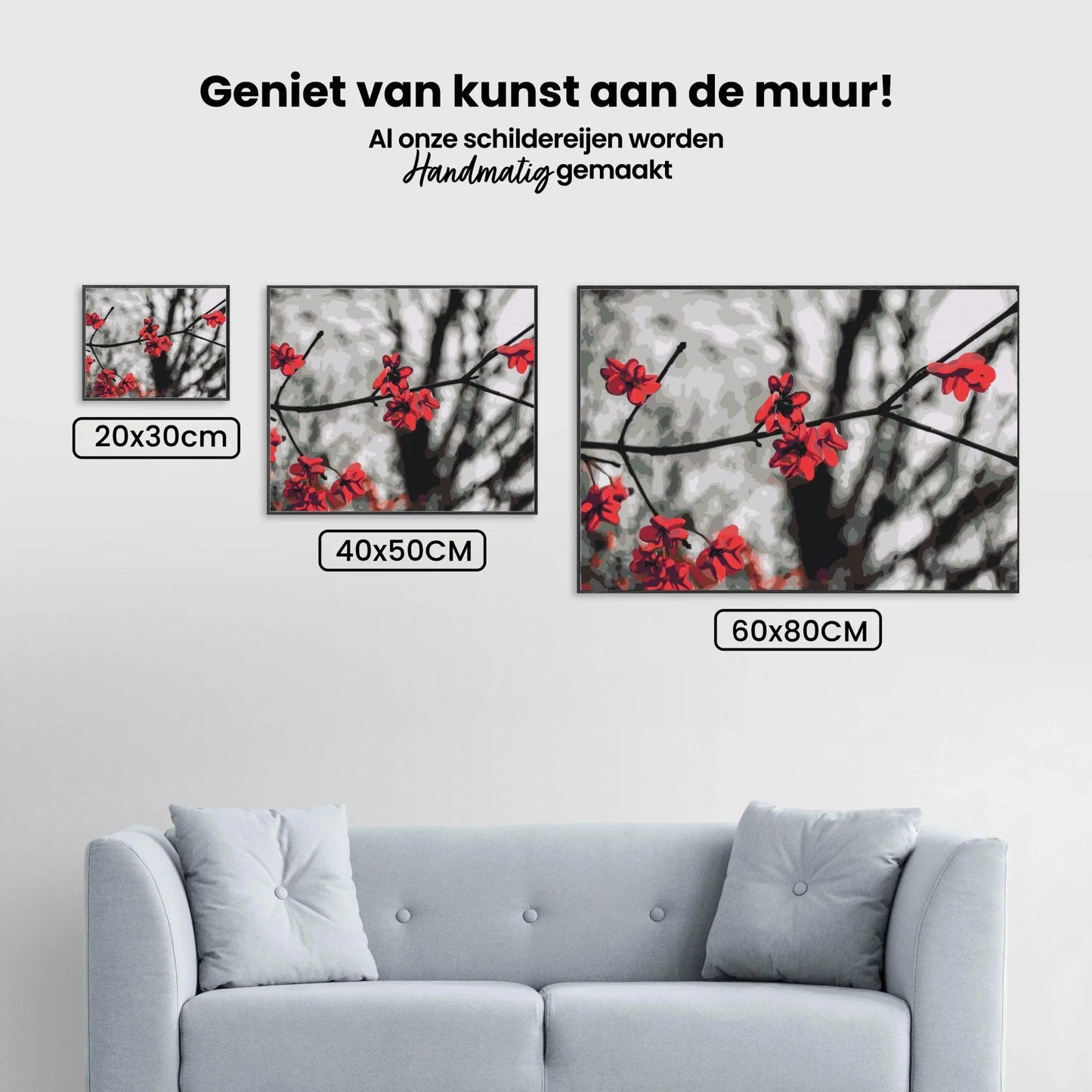 Diamond Painting - Czerwone kwiaty na drzewie - SEOS Shop ®