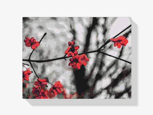 Diamond Painting - Czerwone kwiaty na drzewie - SEOS Shop ®
