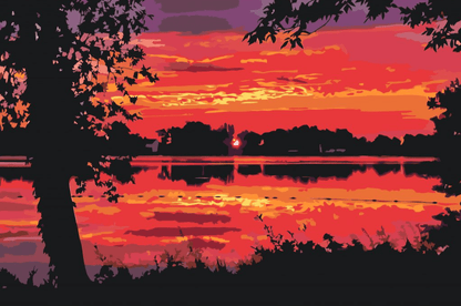 Diamond Painting - Czerwony zachód słońca - SEOS Shop ®