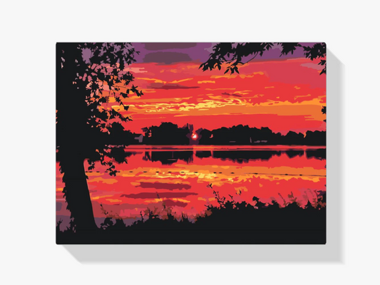 Diamond Painting - Czerwony zachód słońca - SEOS Shop ®