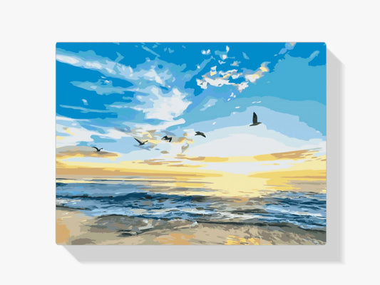 Diamond Painting - Ptaki latające nad morzem - SEOS Shop ®