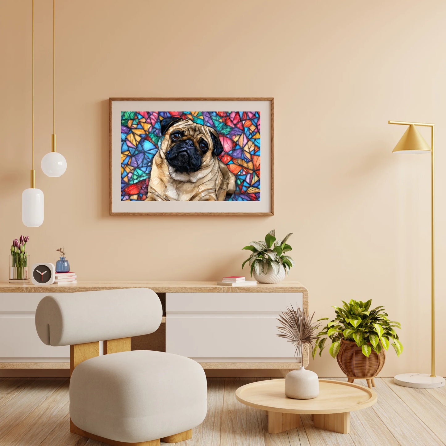 Diamond Painting - Szkło witrażowe mops - SEOS Shop ®