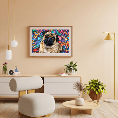Diamond Painting - Szkło witrażowe mops - SEOS Shop ®