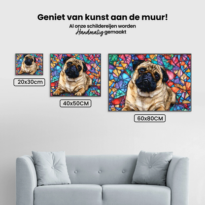 Diamond Painting - Szkło witrażowe mops - SEOS Shop ®
