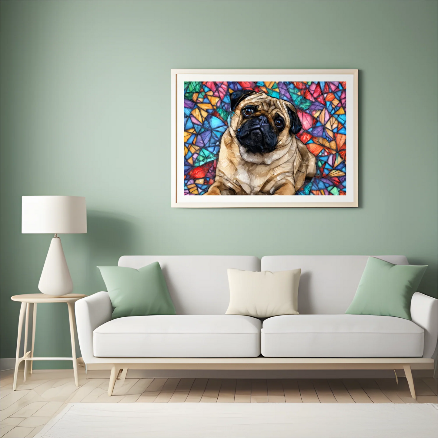 Diamond Painting - Szkło witrażowe mops - SEOS Shop ®
