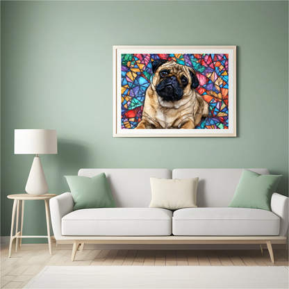 Diamond Painting - Szkło witrażowe mops - SEOS Shop ®